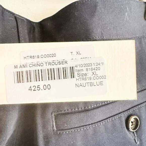ami Alexandre Mattiussi Dark Navy Blue Chino Trouser XL 36/32